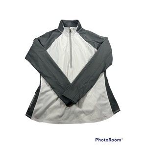 Athleta quarter zip large white and gray‎ running wild